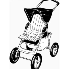 手绘婴儿车元素