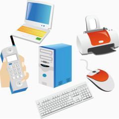 电脑主机键盘鼠标矢量