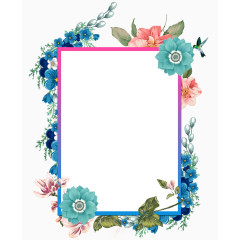 手绘鲜花底框