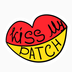 卡通嘴唇贴纸素材