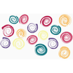 彩色圆形螺旋墨迹