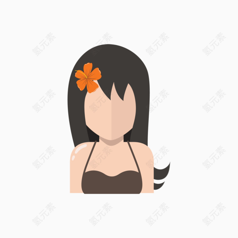 卡通简洁美少女