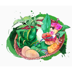 端午节卡通手绘元素