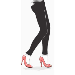 穿高跟鞋的女性