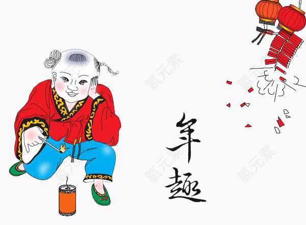 过年孩子鞭炮