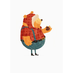 拟人冬天的小熊