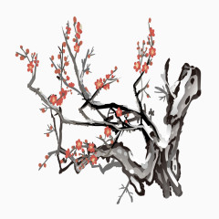 水墨画梅花装饰