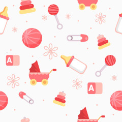 粉红婴儿元素背景