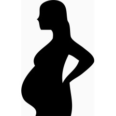 孕妇妈妈感恩人物剪影