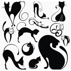 黑色猫咪剪影