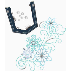 十字绣花纹牛仔