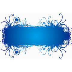 矢量蓝色幻想标语框