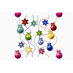 彩色圣诞吊球无缝背景矢量素材