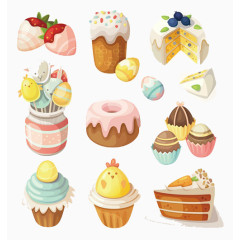 卡通Q版甜点蛋糕