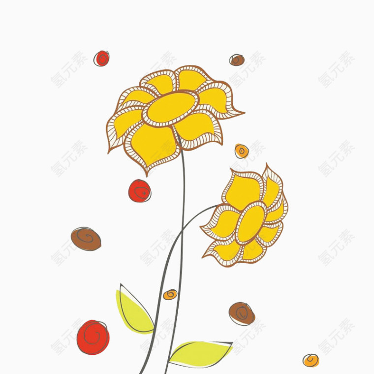 黄色花卉