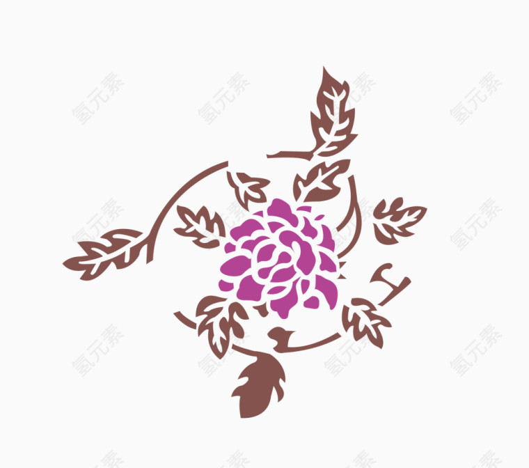 扁平化抽象树叶素材