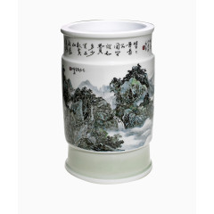 水墨画古董花瓶