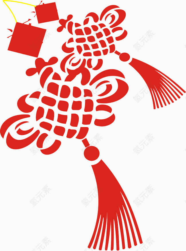水彩中国结