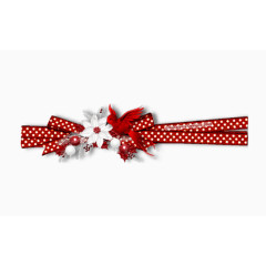 红色圆点丝带素材