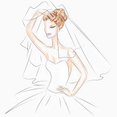 矢量婚纱女孩
