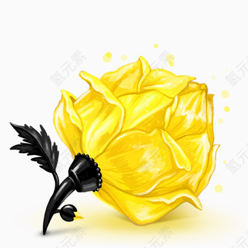 黄色的玫瑰花图标
