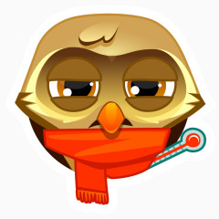 猫头鹰鸟类卡通贴纸