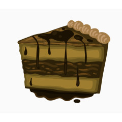 卡通手绘黑色巧克力三角蛋糕