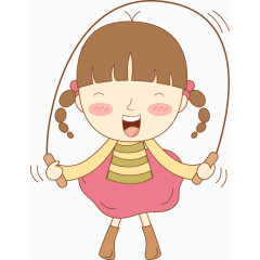 小女孩锻炼体育运动跳绳