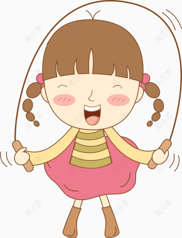 小女孩锻炼体育运动跳绳