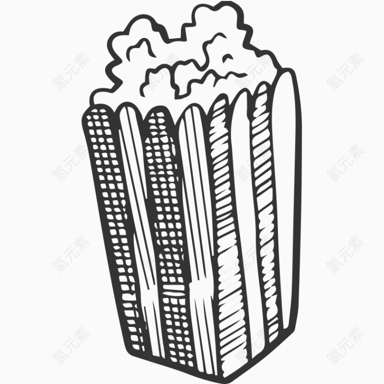 手绘卡通爆米花