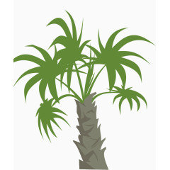 卡通彩绘椰子树