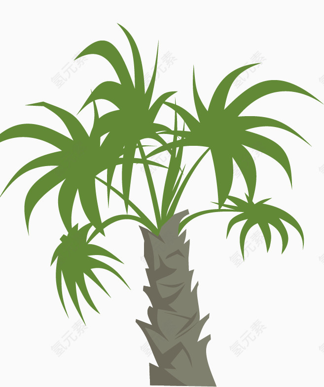 卡通彩绘椰子树