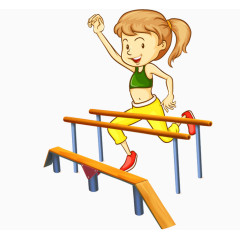 手绘学校运动员