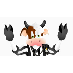 手绘可爱的动物牛