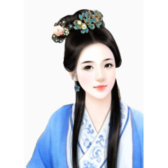 手绘古风图片卡通小人素描