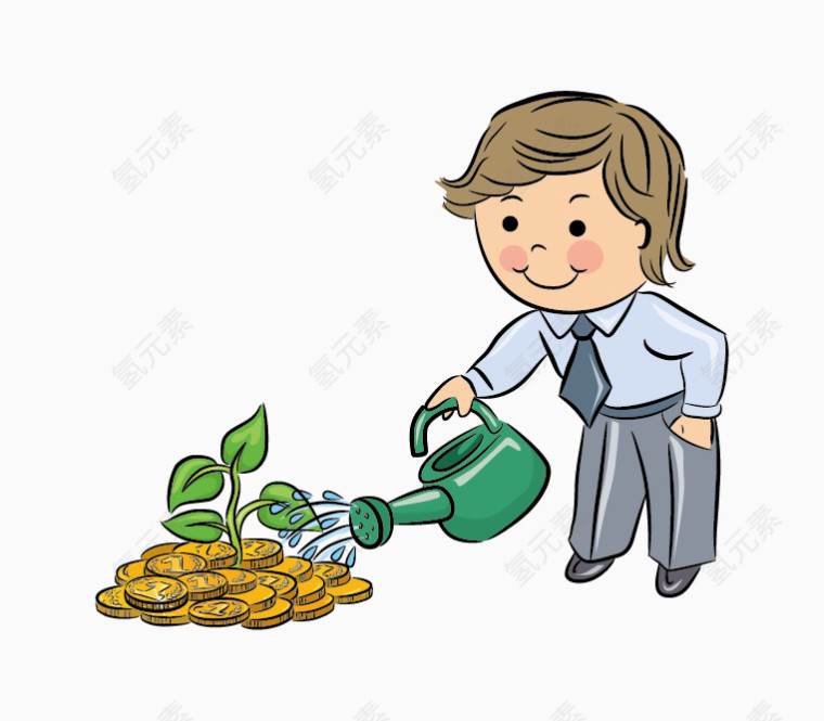 浇植物的男人