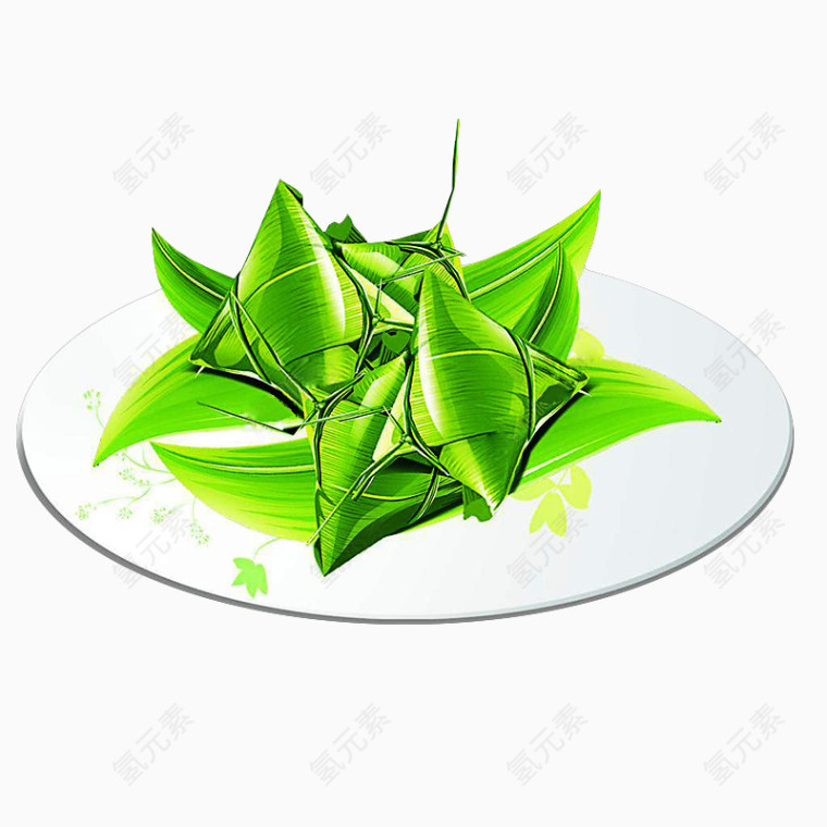 盘子里粽子