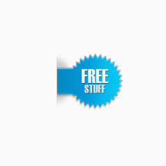 蓝色横着FREE标签