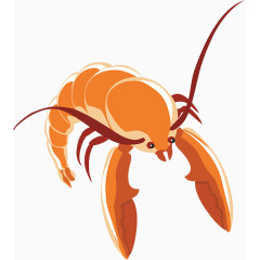 卡通手绘小龙虾