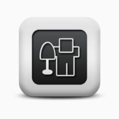 磨砂白广场图标社会媒体标志Digg广场社会媒体标识图标