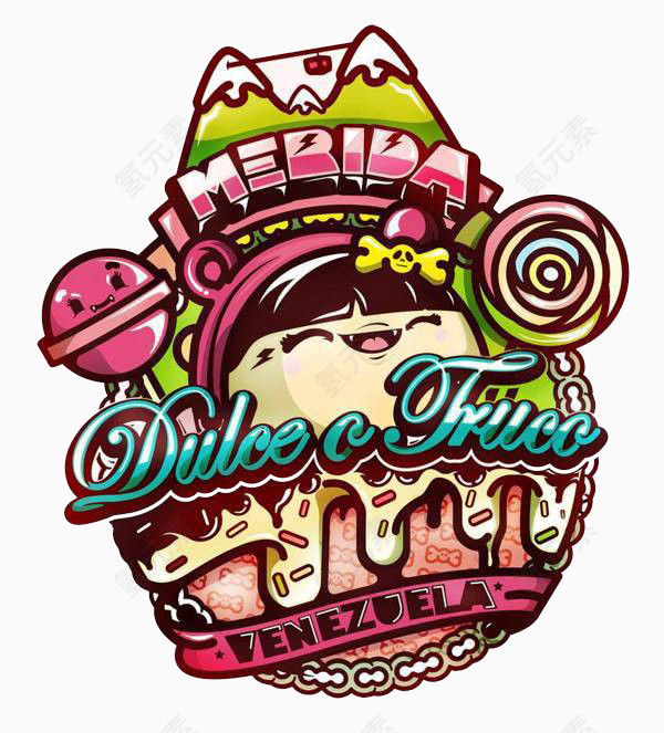 棒棒糖小女孩卡通