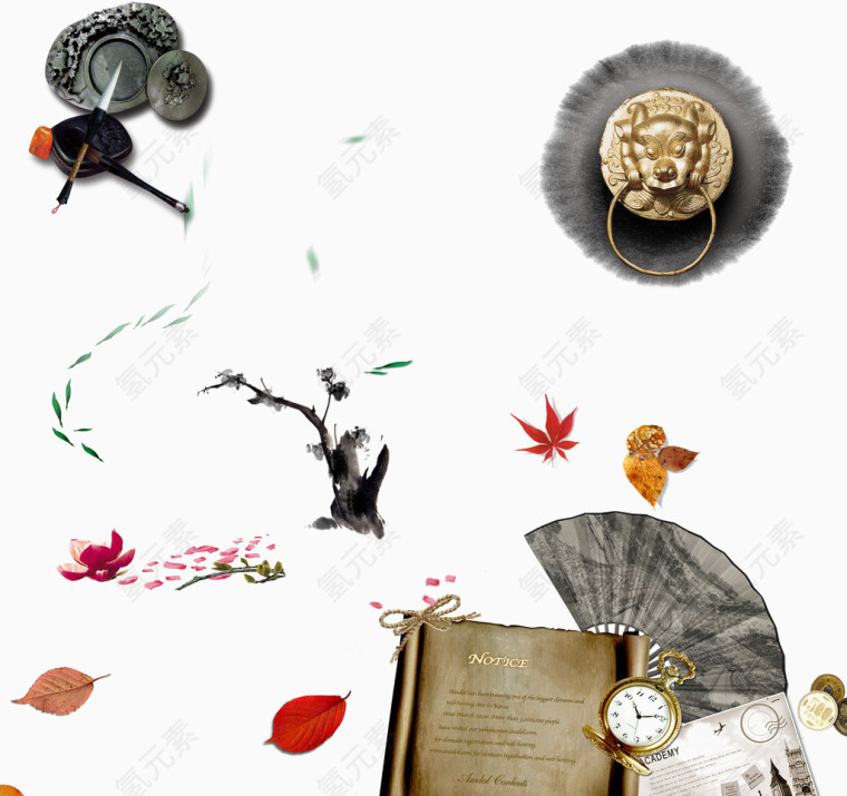 中国风传统效果元素免抠素材