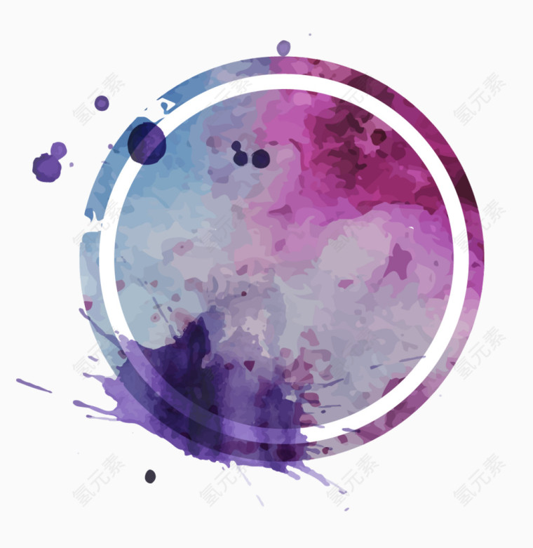 圆形水彩促销标签