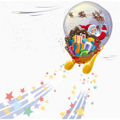 矢量送礼物的圣诞老人