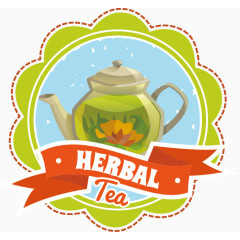 茶壶茶叶矢量图