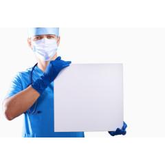 拿着白板的男医生高清免扣素材