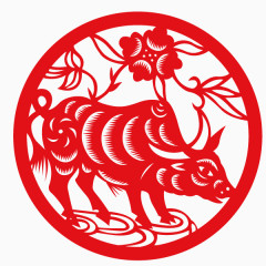 剪纸 十二生肖 牛