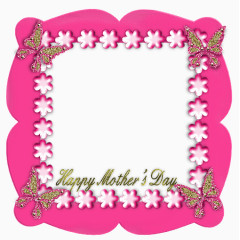 卡通蝴蝶装饰粉色边框