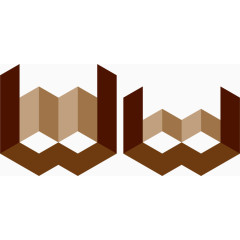 个性空间折叠立体拼接创意字母W