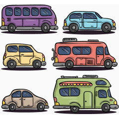 卡通手绘交通工具汽车